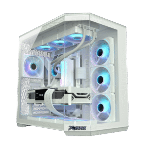Hook gaming case THUNDER WHITE ARGB Gaming Mid-Tower Case 7 ARGB fans - ARGB Remote Control - WHITE