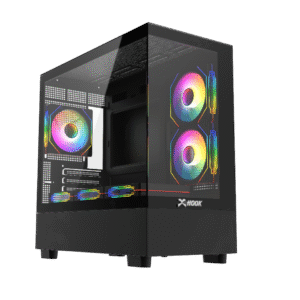 Hook gaming case Pixel - 6 ARGB fans - Tempered Glass Mid-Tower Case - Black