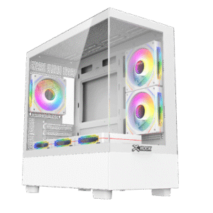 Hook gaming case Pixel - 6 ARGB fans - Tempered Glass Mid-Tower Case - White