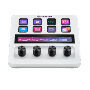 Elgato Stream Deck + White, Audio Mixer, Production Console and Studio Controller for Content Creators, Streaming, Gaming, with customisable touch strip dials and LCD keys, works with Mac and PC