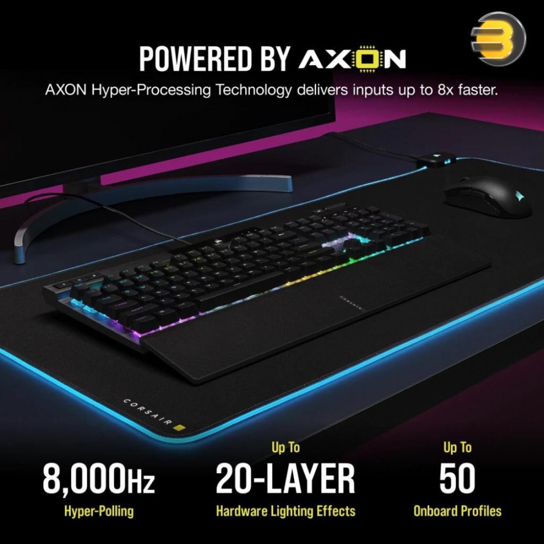 K70 RGB PRO Mechanical Gaming Keyboard with PBT DOUBLE SHOT PRO Keycaps — CHERRY® MX SILENT - Image 4