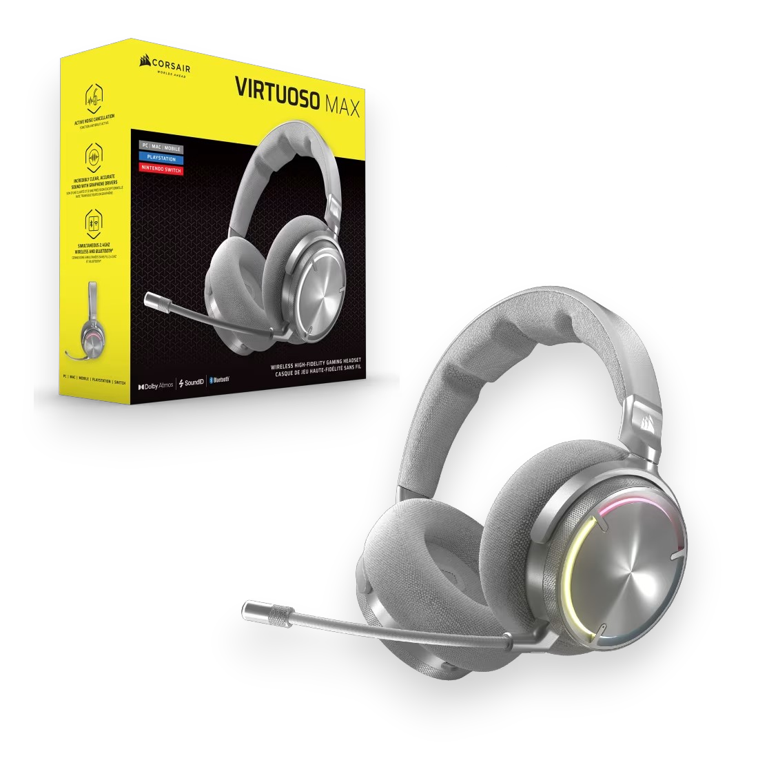 VIRTUOSO MAX Wireless Gaming Headset - SILVER - Image 2